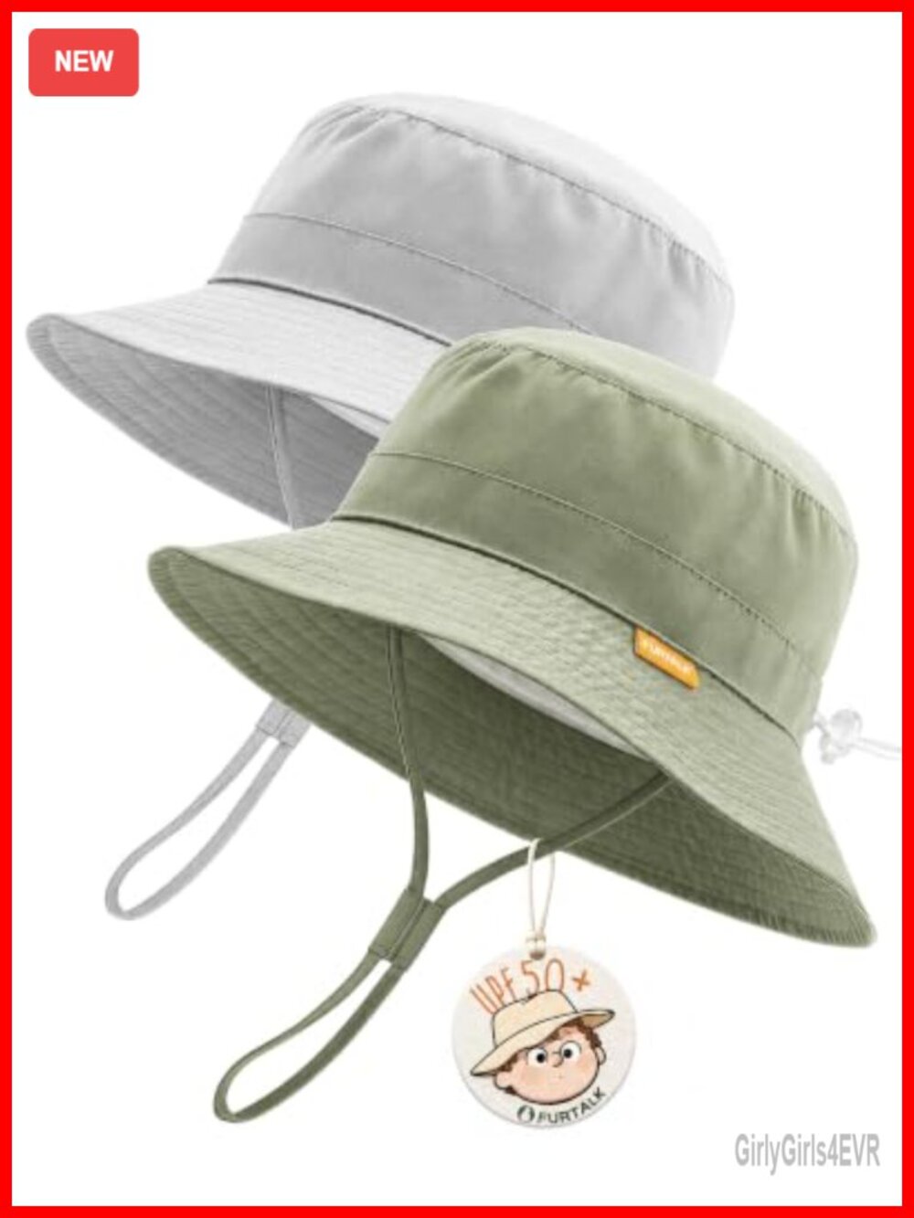 Kids Sun Hat UPF 50+ Bucket Hat with Chin Strap